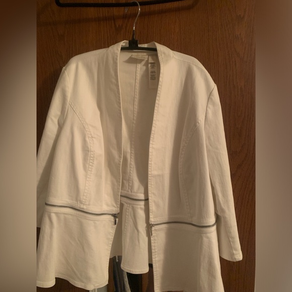 Chico’s White Denim Jacket - Picture 1 of 3